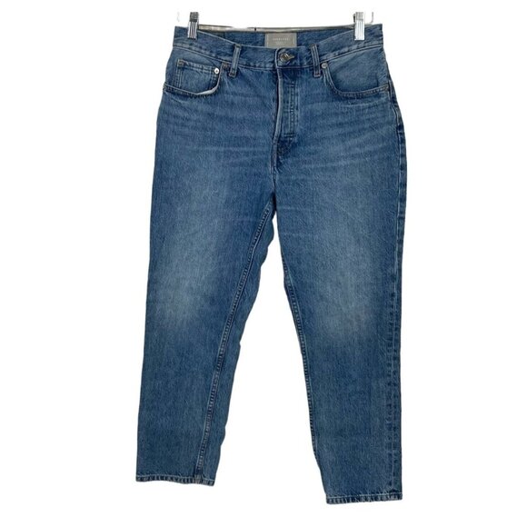 Everlane Size 28 The 90's Cheeky Button-fly Organic Cotton Ankle Jean Med Wash - Picture 1 of 9